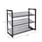 Organize It All 30" Wide Black 3 Tier Adjustable Mesh Shoe Rack